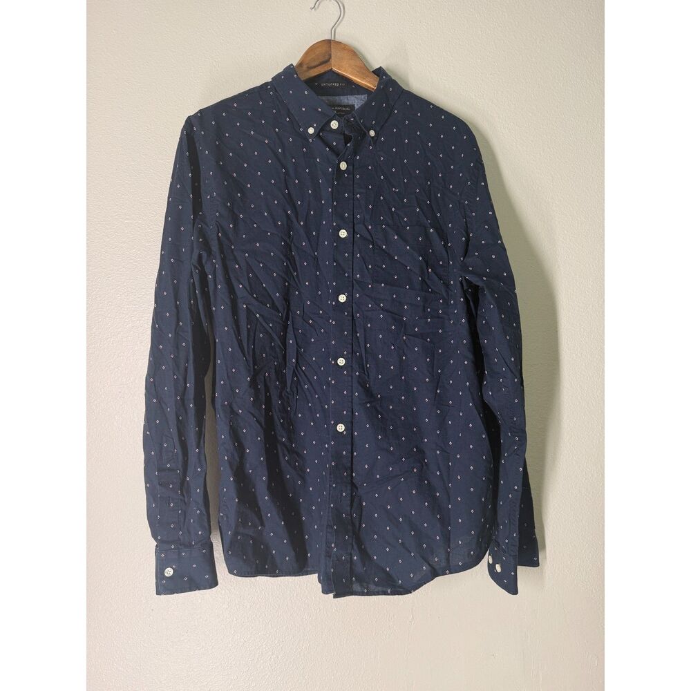 Banana Republic Untucked Fit Organic Cotton Button Up Shirt Mens Sz XL Lot of 2 - Picture 2 of 13